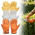 thumbnail image 1 of CPHDW7 Gardening Gloves, Leather Cowhide Work Gloves with Puncture Resistant Design, Breathable Protective Gloves for Garden Construction Mechanical Work, 1 of 9