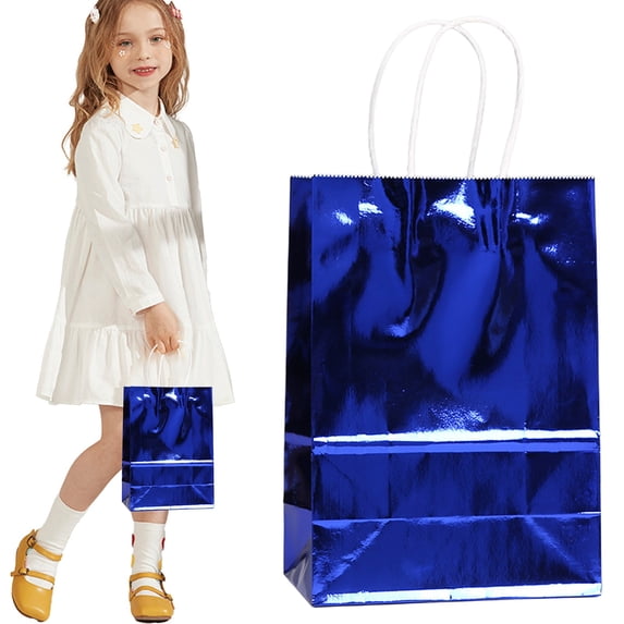CPHDW7 Colorful Thickened Paper Bags, Multipurpose Handheld Gift Bags for Birthday Wedding Holiday Retail Shopping Party Dark Blue