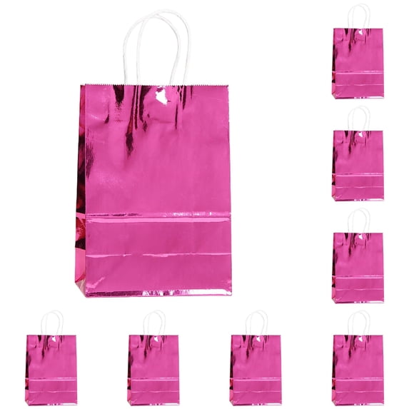 CPHDW7 Colorful Thickened Paper Bags, Multipurpose Handheld Gift Bags for Birthday Wedding Holiday Retail Shopping Party Gold 12PC
