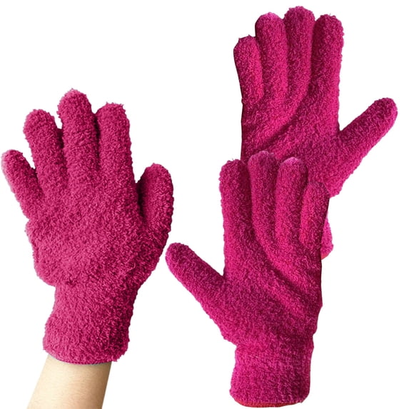 CPHDW7 Household Microfibre Dusting Gloves 1 Pair Reusable Washable for Blinds Shelves Car Interior Cleaning Gloves for Plants Furniture Screens Dusting Cloths
