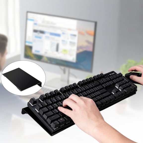CPHDW7 Keyboard Riser Stand Acrylic, Desk Keyboard Holder with Tilt Angle, Ergonomic Display Riser for Computer Keyboard Typing Gaming Setup