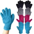 thumbnail image 1 of CPHDW7 Microfibre Cleaning Gloves 1 Pair Reusable Washable Dusting Gloves for Blinds Shelves Car Interior Household Cleaning Essentials for Plants Furniture, 1 of 5