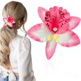 thumbnail image 1 of CPHDW7 Orchid Hair Clips for Women, Small Floral Hair Barrettes for Wedding Party Travel Vacation Photoshoot Updo Styling Pink, 1 of 5