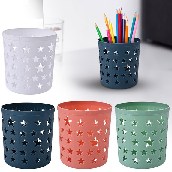 CPHDW7 Star Shape Pen Holder, Plastic Desk Organizer Cup for Pens Pencils Markers, Modern Storage Box for Office Home Desk