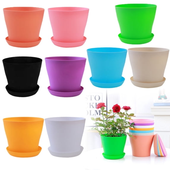 CPHDW7 Succulent Pot, Open Design Plastic Planter with Water Flow Holes, Practical Growing Container for Indoor Plants Flowers Bonsai