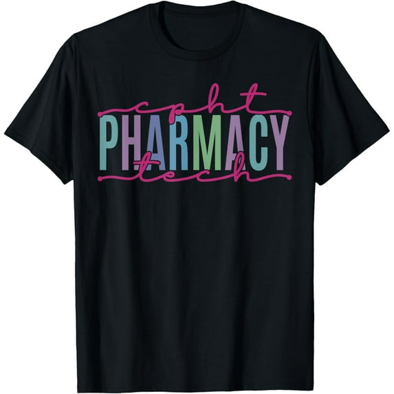 CPHT Certified Pharmacy Technician Tech Teams Medication T-Shirt100% pure cotton short-sleeved shirt for both men and women