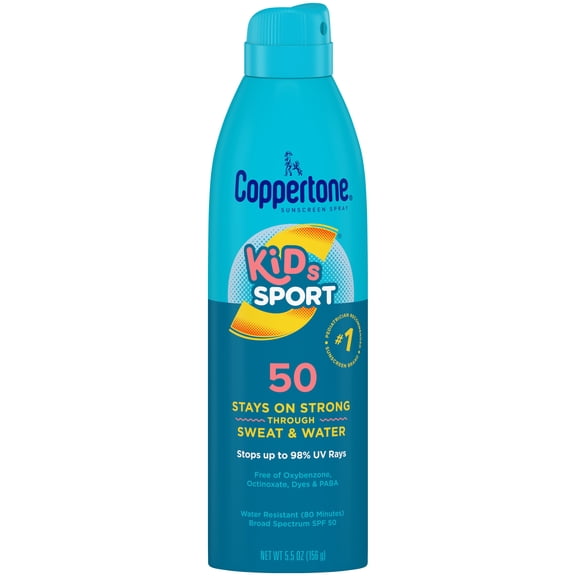 Coppertone Kids Sport Sunscreen Spray, SPF 50 Spray Sunscreen for Kids, 5.5 oz