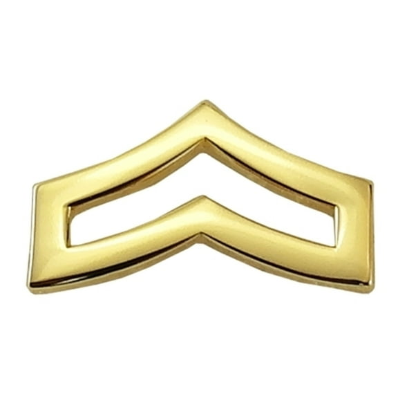 Hero's Pride CPL Mini Chevron Pins – Gold – 2 Posts, 3/4" Wide, Pair