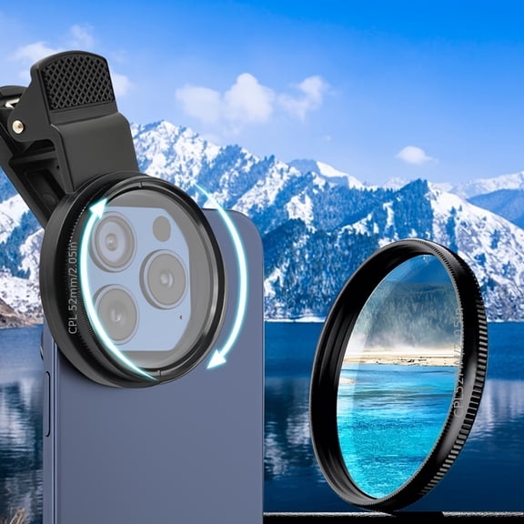 CPL Polarizing Filter for Phone & DSLR - Effective Reflection Reduction, Ideal for Outdoor Travel Selfies