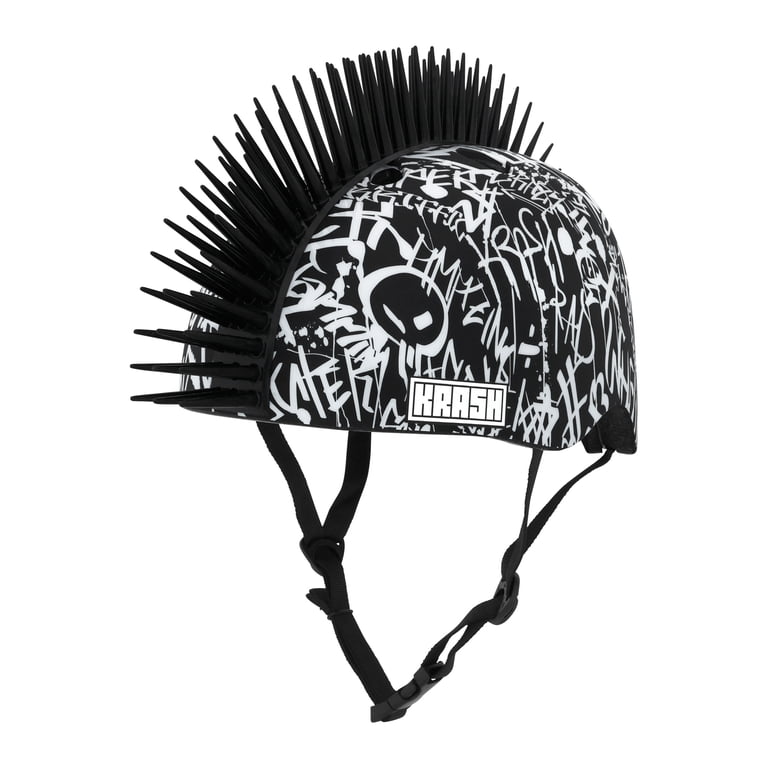 bike helmet with mohawk Motorcycle - Black And White or anything else with wheels Raskullz Bolt Red Child LED