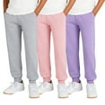 thumbnail image 1 of CPNG 3 Pack Girls Boys Baggy Lightweight Sweatpants Solid Color Sweat Pants Elastic Waist Soft Casual Joggers(Light Ashy,11-12 Years), 1 of 9