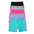 thumbnail image 1 of CPNG 5 Pack Set Girls Dance Shorts Cartwheel Toddler Multi-Color Biker Under Dress Kids Bike Shorts High Waisted Tight Shorts(Hot Pink,10-12 Years), 1 of 5