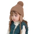 thumbnail image 1 of CPNG Baby Boys Girls Fleece Lined Pompom Knitted Cute Pilot Hat Kids Faux Fur Trapper Winter Warm Hat Toddler Ushanka Earflaps Beanie Cap, 1 of 5