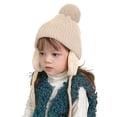 thumbnail image 1 of CPNG Baby Boys Girls Fleece Lined Pompom Knitted Cute Pilot Hat Kids Faux Fur Trapper Winter Warm Hat Toddler Ushanka Earflaps Beanie Cap, 1 of 3
