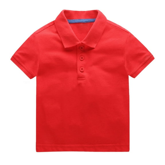 CPNG Baby Boys Girls Short Sleeve Stand Up Neck Solid Color Top Short Sleeve Polo Shirts with Button Cool and Comfortable Summer Casual Blouse Short Sleeve
