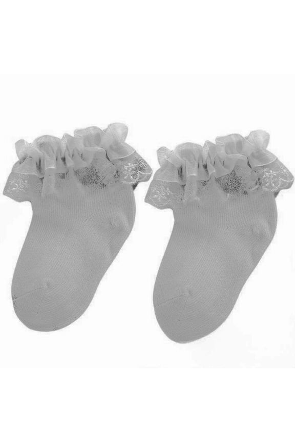 Baby Boys Girls Turn Cuff Bottie Elegant Double Layer Lace Ruffle Socks Cotton Baby Comfortable and Trendy Socks for Infant Toddler