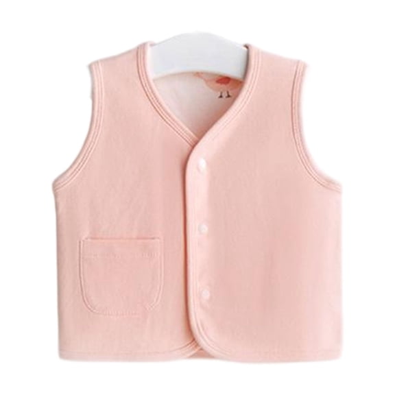 CPNG Baby Flannel Vest Cotton Warm Sleeveless Jacket Soft & Lightweight Baby Vest Toddler Fall Winter Thicken Soft Waistcoat Button Outerwear Coats Vests