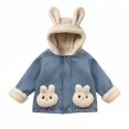 thumbnail image 1 of CPNG Baby Girl's Kids Sherpa Fleece-Lined Zip Up Jacket Bunny Ear Hoodie Sweater Cute Jackets Outerwear Toddler Fall Winter Coat Jacket Outerwear Hoodie, 1 of 7