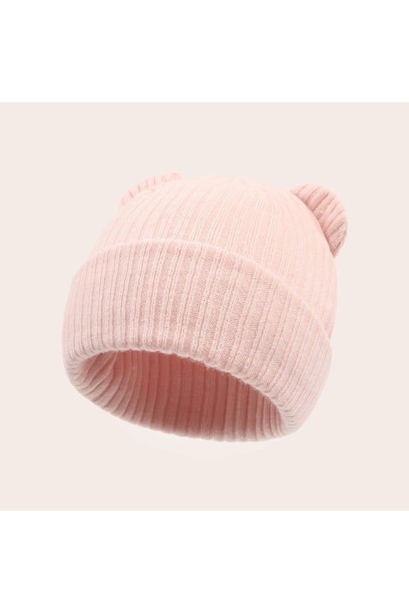 Baby Toddler Winter Hats Girls Boys Beanie with Cotton Lining Knitted Knit Winter Hat with Cute Bear Ear Warm Fleece Cap for Cold Weather