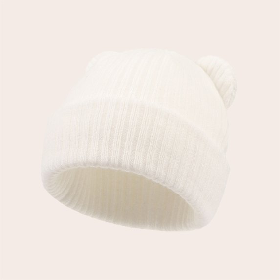 CPNG Baby Toddler Winter Hats Girls Boys Beanie with Cotton Lining Knitted Knit Winter Hat with Cute Bear Ear Warm Fleece Cap for Cold Weather