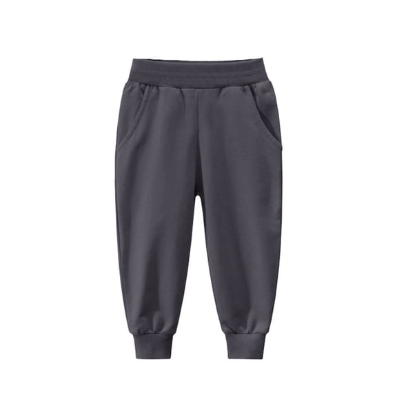 CPNG Boy's Jogger Pants Solid Color Pull On Jogger Pants Toddler Drawstring Elastic Waist Cotton Casual Sweatpants for Daily School Fall Clothes