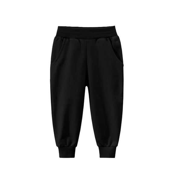 CPNG Boy's Jogger Pants Solid Color Pull On Jogger Pants Toddler Drawstring Elastic Waist Cotton Casual Sweatpants for Daily School Fall Clothes