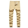 thumbnail image 1 of CPNG Boy's Skinny Jeans Pure Cotton Solid Color Slim Fit Stretch Jeans Straight Leg Fashion Button Front Zipper Denim Pants(Yellow,15-16 Years), 1 of 9