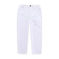 thumbnail image 1 of CPNG Boys Dress Pants Straight Pants Solid Color School Uniform Pants Classic Button Front Zipper Uniform Pants(White,17-18 Years), 1 of 3