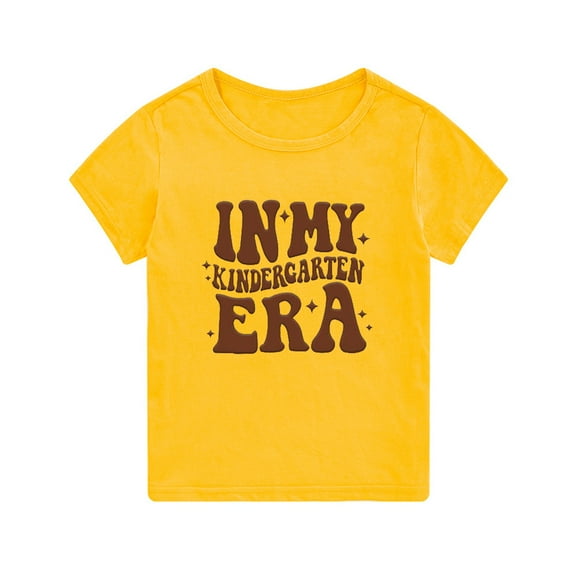 CPNG Boys Girls Kindergarten Shirt First Day of Preschool Tshirt Kids 2024 Back to School Gift Tee My Pre School Top Summer Baby Boy Clothes (5-6 Years, Yellow)