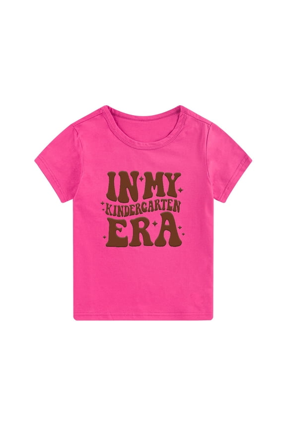 Boys Girls Kindergarten Shirt First Day of Preschool Tshirt Kids 2024 Back to School Gift Tee My Pre School Top Summer Baby Boy Clothes (6-7 Years, Hot Pink)
