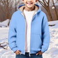 thumbnail image 1 of CPNG Boys Girls Sherpa Lined Zip Up Hoodie Kids Fleece Jacket Thick Coat with Hood and Front Pockets Casual Hooded Sweatshirt Trendy Clothing Fall Winter Warm Outerwear, 1 of 7