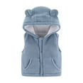 thumbnail image 1 of CPNG Boys Girls Sleeveless Hooded Puffer Vest Winter Lightweight Sleeveless Little Bear Ears Jacket Comfy Outerwear with Pockets Zipper Up Solid Color Vest Soft Cute Tops, 1 of 3