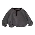thumbnail image 1 of CPNG Boys Girls Striped Long Sleeve Shirts Kids Crewneck T Shirt Daily Classic Comfort Casual Fashionable T Shirt(Dark Gray,9-10 Years), 1 of 9