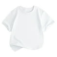 thumbnail image 1 of CPNG Boys Girls Summer Short Sleeved Trendy Letters Prints T-Shirt Toddler Crewneck Tees Comfortable Casual Tops(White,8-9 Years), 1 of 5