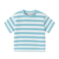 thumbnail image 1 of CPNG Boys Girls Summer T Shirts Toddler Teen Striped Pullover Short Sleeve Crewneck Basic Casual T Shirts(Light Blue,7-8 Years), 1 of 7