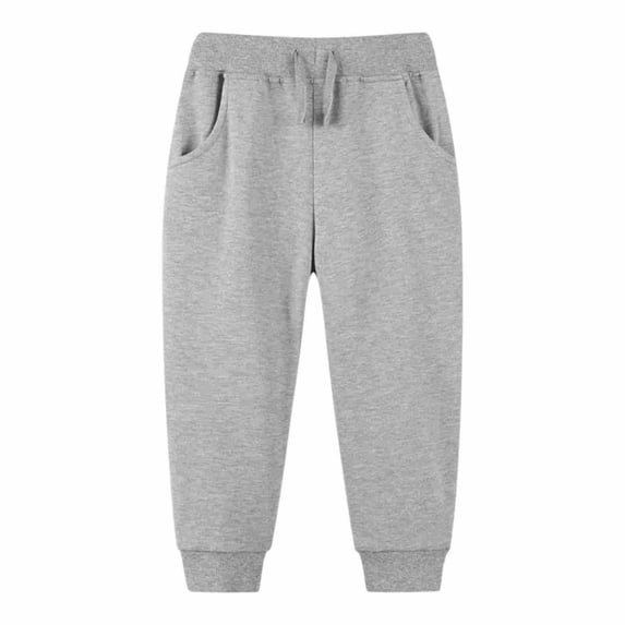 CPNG Boys Girls Wide Leg Solid Color Sweatpants Casual Elastic Waist Casual Pants Sports Pants Loose Jogger(Grey,4 Years)