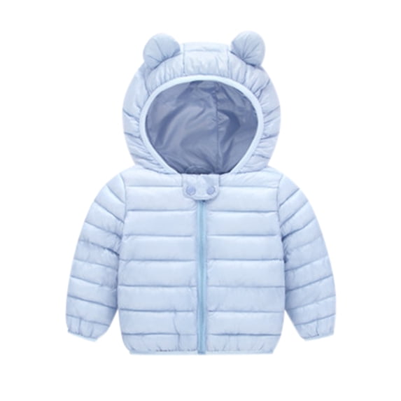 CPNG Boys Girls Winter Down Coats Puffer Padded Jacket for Toddler Kids Light Puffer Padded Jacket Light Cute Bear Ears with Hoods Clothing Outerwear