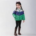 thumbnail image 1 of CPNG Boys Girls Zip Up Colour Block Coats Lightweight Padded Down Jacket Warm Packable Hooded Winter Outerwear Puffer Hooded Jackets with Pockets, 1 of 5