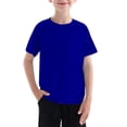 thumbnail image 1 of CPNG Boys Short Sleeved Crewneck T-Shirt Teen Boys Solid Color Casual Tops Summer Classic Tees Children's Clothing(Blue,13-14 Years), 1 of 8