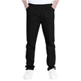 thumbnail image 1 of CPNG Boys' Slim Fit Stretch Elastic Waist Chino Pants Kids Straight Leg School Uniform Yonth Casual Pants(Black,10-11 Years), 1 of 7