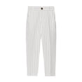 thumbnail image 1 of CPNG Boys Striped Dress Pants Straight Pants Elastic High Waist School Uniform Pants Classic Spring Autumn Uniform Pants(White,9-10 Years), 1 of 4