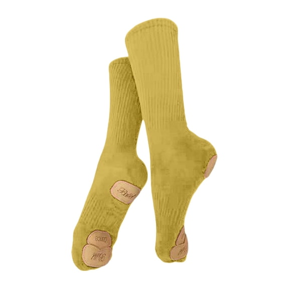 CPNG CPNG Girls Non-Slip Dance Socks Barefoot Workout Socks Breathable Cotton Middle Calf Stockings with Grip Soles for Ballet Dance Practices and Playtimes