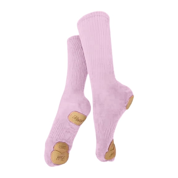 CPNG CPNG Girls Non-Slip Dance Socks Barefoot Workout Socks Breathable Cotton Middle Calf Stockings with Grip Soles for Ballet Dance Practices and Playtimes