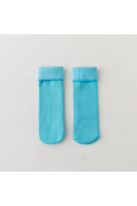 Kid Velvet Winter Thermal Socks Girls Winter Soft Plush Cozy Warm Socks Thick Fleece Crew Sock Slim Stockings for Snow and Cold Weather