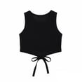 thumbnail image 1 of CPNG Children's Girls' Irregular Cut Vest Summer New Soft Thin Sleeveless Round Neck Solid Color Stylish Belly Tied Crop Tank Top, 1 of 8