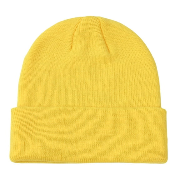 CPNG Cotton Double Layer Knit Daily Cuffed Beanie Hat Knit Warm Thick Acrylic Winter Hats for Girls, Slouchy Beanies Cuffed Skull Cap Warm Ski Hat