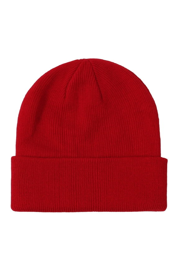 Cotton Double Layer Knit Daily Cuffed Beanie Hat Knit Warm Thick Acrylic Winter Hats for Girls, Slouchy Beanies Cuffed Skull Cap Warm Ski Hat