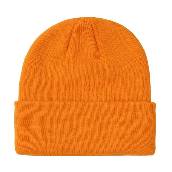 CPNG Cotton Double Layer Knit Daily Cuffed Beanie Hat Knit Warm Thick Acrylic Winter Hats for Girls, Slouchy Beanies Cuffed Skull Cap Warm Ski Hat