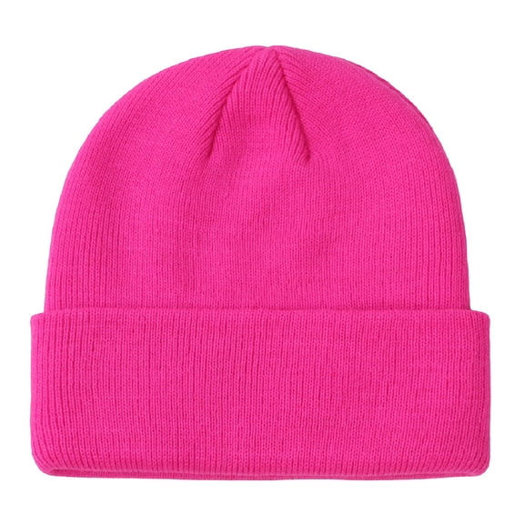 CPNG Cotton Double Layer Knit Daily Cuffed Beanie Hat Knit Warm Thick Acrylic Winter Hats for Girls, Slouchy Beanies Cuffed Skull Cap Warm Ski Hat