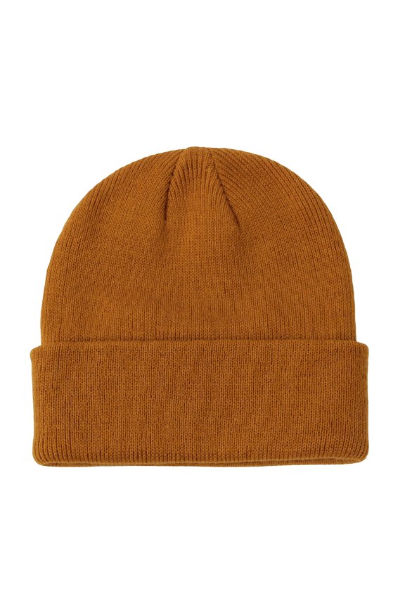 Cotton Double Layer Knit Daily Cuffed Beanie Hat Knit Warm Thick Acrylic Winter Hats for Girls, Slouchy Beanies Cuffed Skull Cap Warm Ski Hat